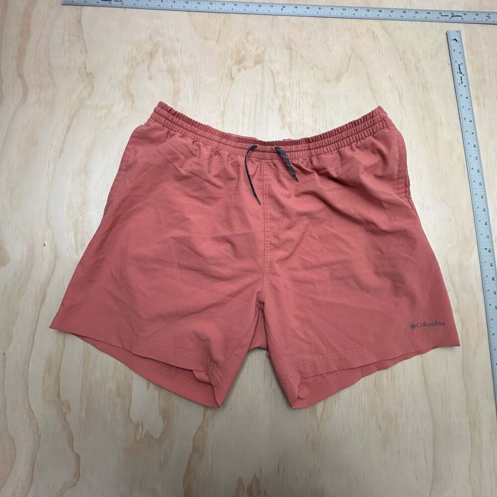 Columbia Men's Pink Pull-On Athletic Shorts with Mesh Pockets Size L
